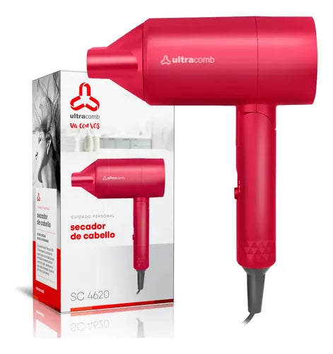 Secador De Pelo Ultracomb Sc4620 De 2200w Ion Plegable Rojo