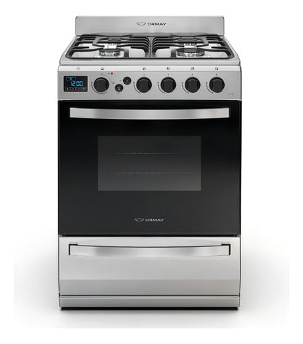 Cocina Ormay Evo Acero 4 Hornallas Timer Digital Modelo Color Gris