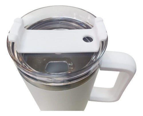 Vaso Térmico Acero Inox Vivendi Blanco De 1200 Ml C/sorbete Lisa