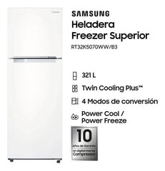 Heladera Samsung Freezer No Frost Flex Inverter 321 L White Color Snow White