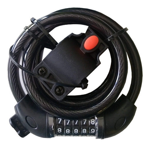 Linga Candado Seguridad  Bici Y Moto Acero 12mm  5 Numeros   Negro