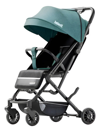 Cochecito Plegado Bebesit 1301-b Luggy Verde 3 Posiciones Cs Verde Negro