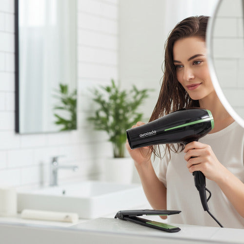 Secador Y Planchita De Pelo Ga.ma Avocado Ceramic Ion Nano - Negro