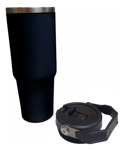 Vaso Termico Acero Inox Frio Calor Manija 900ml Tm Negro Negro Liso