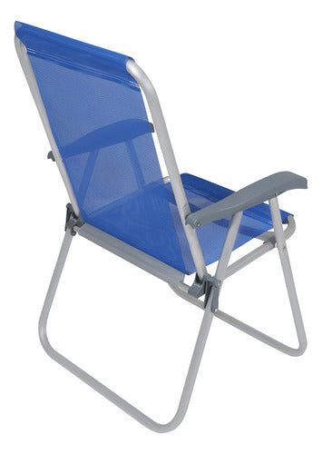 Reposera De 1 Posición Bel Aluminio Poliéster Pvc Azul Azul