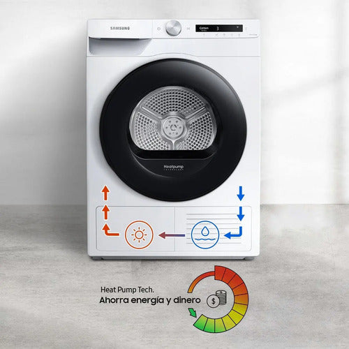 Secarropas Por Calor Samsung Sadv90t5240aw 9kg Inverter Color Blanco