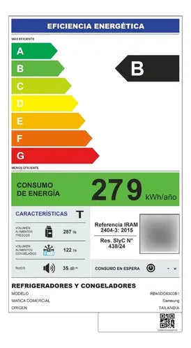 Heladera No Frost Samsung Rb45dg6300b1 Smart Space Max Black Doi