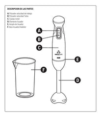 Licuadora De Mano Ultracomb Lm-2552 600w Inoxidable Inoxidable/blanco