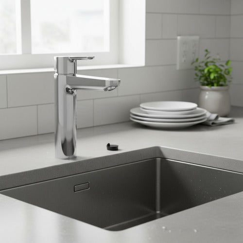 Griferia Lavatorio Monocomando Mediano Fv Puelo 0181.01/b5cr Cromo Cromado