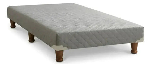 Base Sommier 2 Plazas Cannon Gris Sab De 190x140x21 Cm Gris