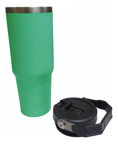 Vaso Termico Acero Inox Frio Calor Manija 900ml Tm Verde Cts Verde Claro Liso