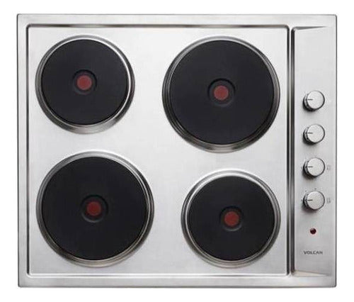 Anafe Eléctrico - Volcan Ef4aev Color Plateado - 4 Hornallas