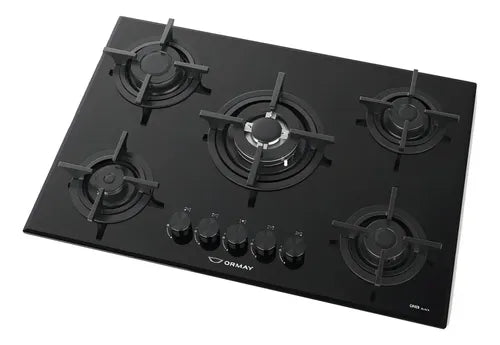 Anafe Multigas Electronico 5 Hornallas Ormay Onix Black Color Negro