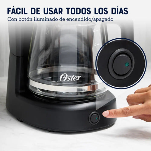 Cafetera De Filtro Reutilizable Oster Dcs121b 12 Tazas 900w Negro