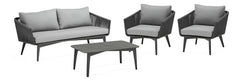 Juego Sillones Living Jardin Exterior Diva Aluminio Tio Musa Color Gris