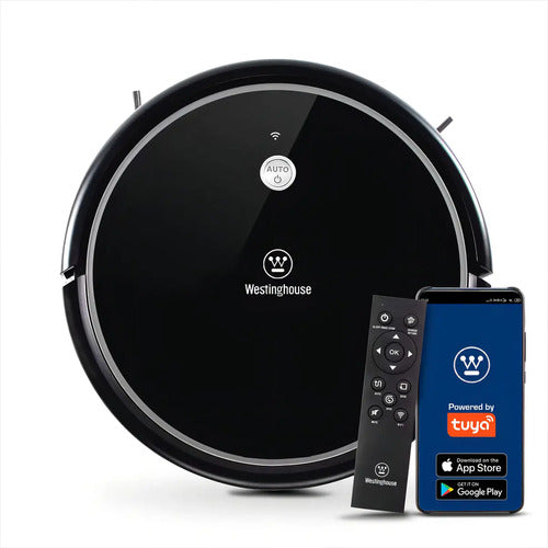 Aspiradora Robot Inteligente 3-en-1 Aspira Barre Trapea Westinghouse +wifi +app Tuya Negro