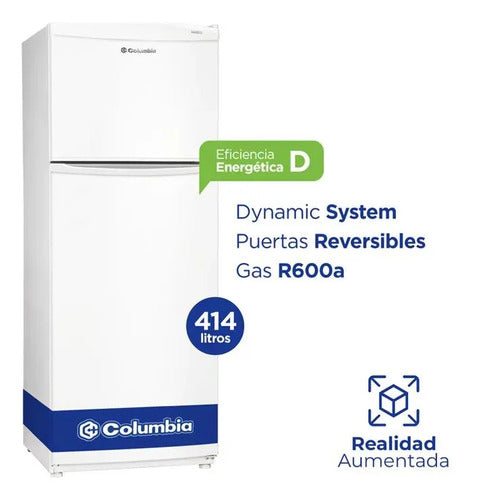 Heladera Columbia Chd43/10 405lts Cíclica Puerta Reversible Blanco