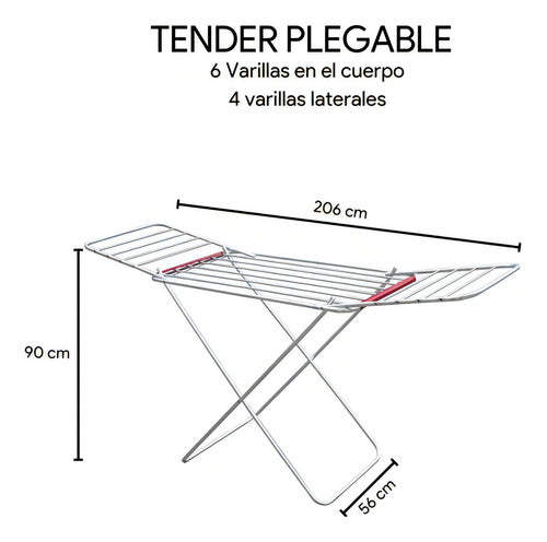Tender De Aluminio Botafogo Lar & Lazer Con Alas Plegable De Pie 18kg