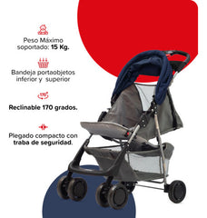 Cochecito Con Huevito Travel System Eos Bebesit 1337ts Color Azul Oscuro Chasis Negro