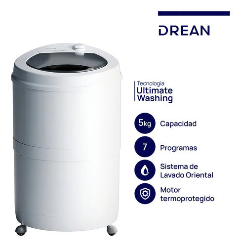 Lavarropas Semiautomático 5 Kg Blanco Drean Lrdr57sb0 Blanco