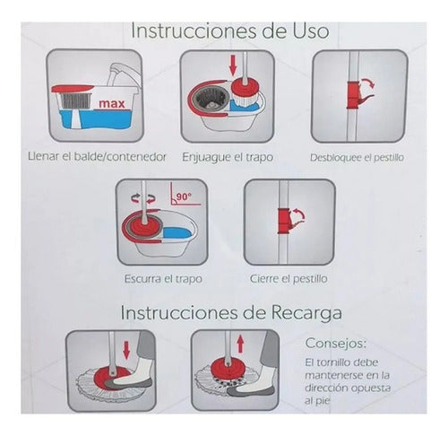 Balde Mopa Centrifugo 360 Escurridor Trapeador Acero Inox Color Beige