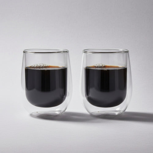 Vaso De Vidrio Con Doble Pared 2 Unidades Carol 200cc Transparente