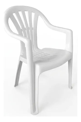 Silla Plastica Apilable Interiores Exteriores Tm Eco H:100kg Blanco Lisa