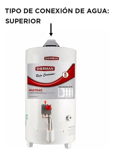 Termotanque Pie Multigas Sherman Gas Tpgp50 Blanco 50l Blanco