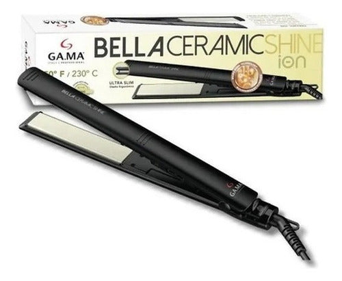 Planchita De Pelo Ga.ma Italy Bella Shine Ceramic Negra