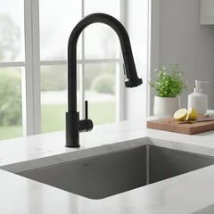 Griferia Monocomando Cocina Con Rociador Fv Huemul 412/n9-ng Negro Mate