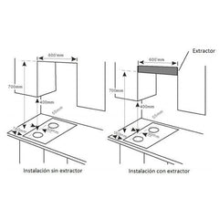 Anafe Eléctrico De Empotrar Volcan Ef2aev 2 Hornallas 3200w Acero Inoxidable