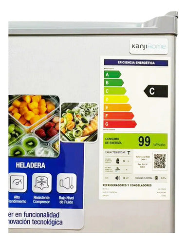 Heladera Frigobar Kanjihome Kjh-50vin-s Retro De 50lts Plateado