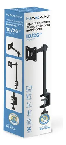Soporte Tv Nakan Spl 520e Escritorio Extensible Y Giratorio Negro