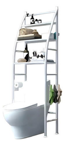 Estanteria Organizador Baño Sobre Inodoro 3 Niveles Blanco Blanco