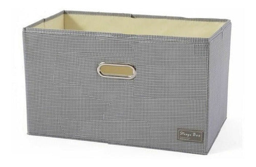 Caja Organizadora Plegable Con Tapa Poliester Gris 50x40 Cm Gris