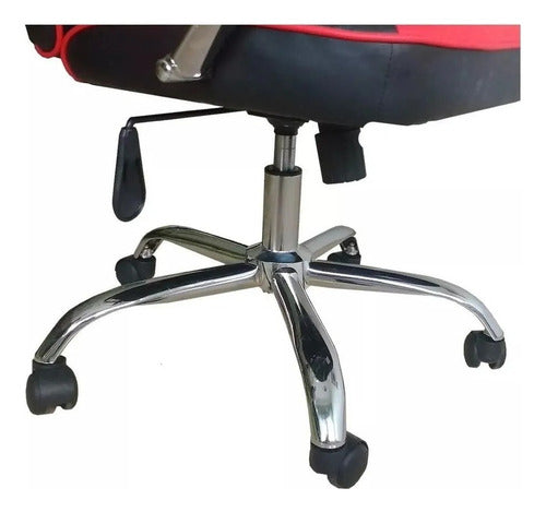 Silla Gamer Vivendi Oc065 Rojo Con Reclinación Y Altura Ajustable Ecocuero - Polipropileno