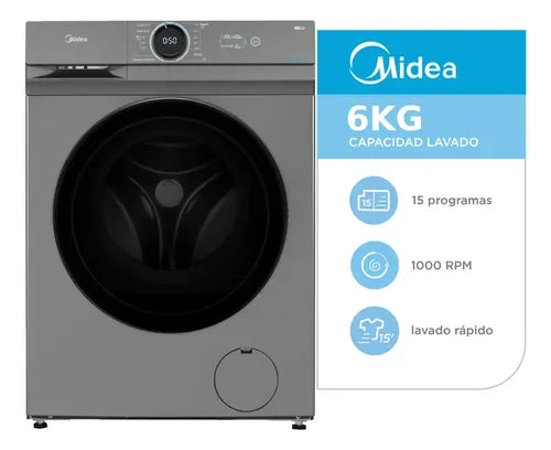 Lavarropas Midea 6 Kg Mf100w60/t-a1 - Color Titanio Gris Oscuro