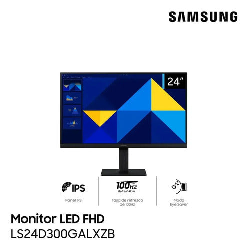 Monitor Samsung 24 Gamer S3 S30gd Full Hd Ips 100hz. Negro