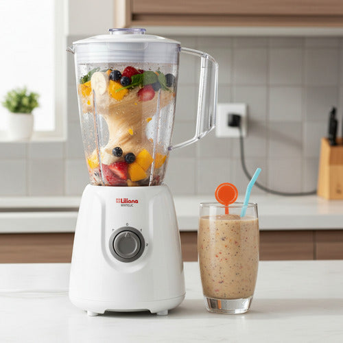 Licuadora Liliana Al100 Whitelic Con Jarra Plastica 1,5l Blanco