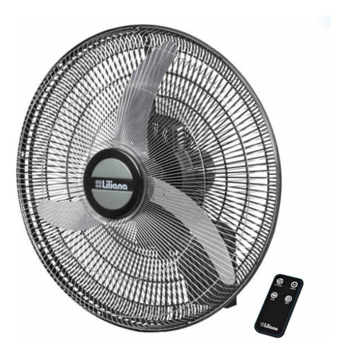 Ventilador De Pared Liliana Vwc2016 90w Control Remoto Cuota 50.8 Cm Negro Plateado Metal 3
