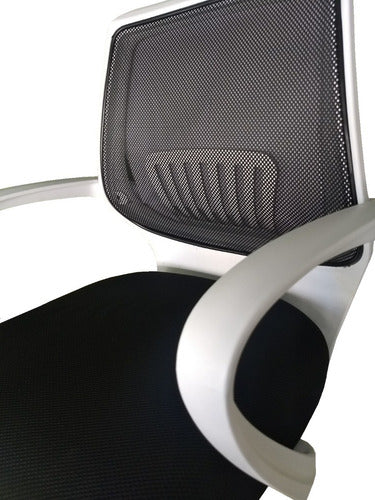 Silla Para Computacion Pc Oficina Tm Blanca Tapizado Negro Color Blanco
