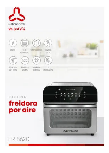 Freidora Por Aire Ultracomb Fr8620 11.8l Digital 1700w Plateado