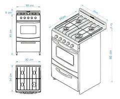 Cocina Escorial Candor S2 Black Color Negro Con Puerta Con Visor Gas Envasado