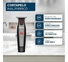 Máquina Corta Pelo Y Barba Philco Trimmer Profesional Inalámbrica Cuchilla T Cb7025pp Color Negro