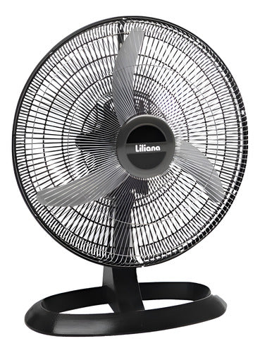 Turboventilador De Mesa Liliana Votr20 90w 3 Velocidades 50.8 Cm Negro Plata Plástico