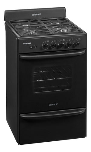 Cocina A Gas Longvie 13331gf 56cm Grafito Cajón Parrilla