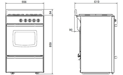 Cocina A Gas Longvie 13231bf 56cm Blanca Cajón Parrilla Color Blanco