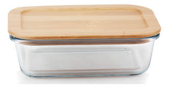 Taper Contenedor Vidrio Hermetico Bambu Carol De 1520ml Marrón Claro