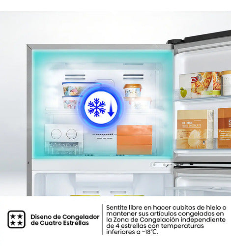 Heladera Inverter Hisense Con Freezer No Frost 379l Con Dispenser De Agua Gris