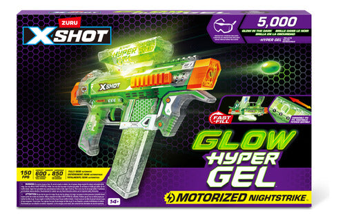 Lanza Hyper Gel Pistola Zuru Xshot Glow In The Dark 5000 Css Verde